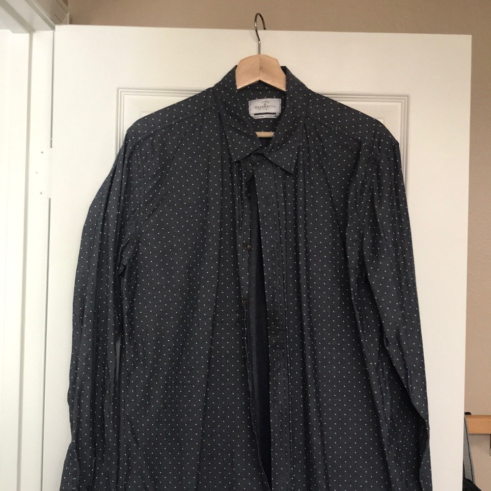 Polka dot button down